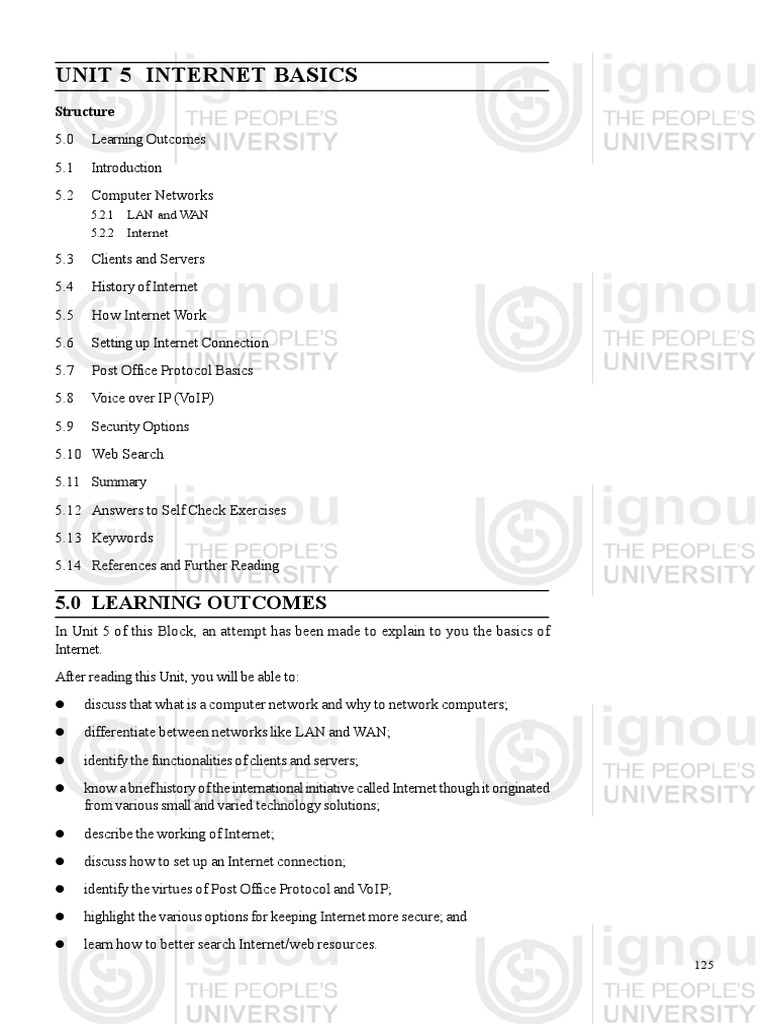 Unit 5 Internet Basics: 5.0 Learning Outcomes | PDF | Domain Name ...