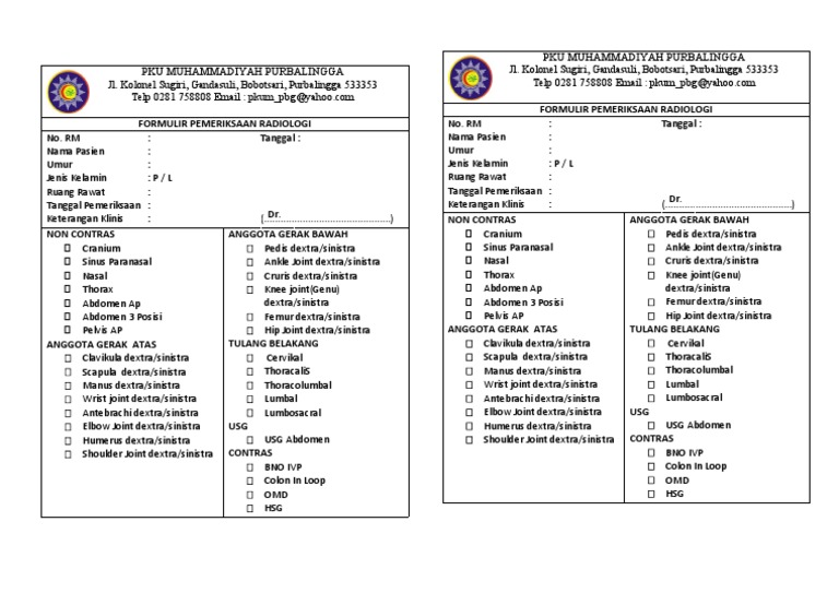 Radiology Examination Form Template | PDF | Dance Science ...