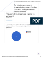 Questions for Children and Parents Insolved in the Etwinning Project Coding, Steam and Stories _ Coding,Steam and Stories (Kodlama Ve Stemli Hikayeler)Etwinning Projesi Öğrenci Ve Veli Anketi