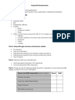 Nonprofit Questionnaire