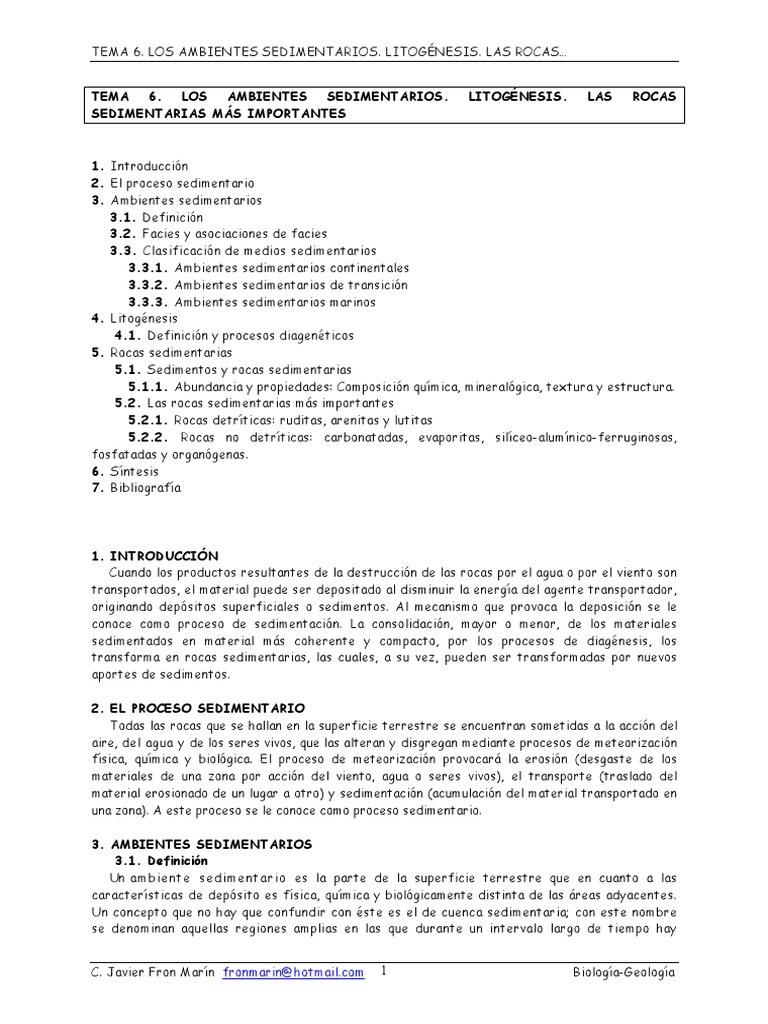 Ambientes Sedimentarios y Litogénesis | PDF | Roca (geología) | Roca ...