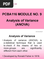 Pcba116 Module No. 9 Anova