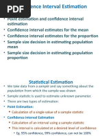 Confidence Interval Estimation