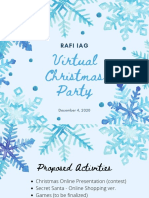 Blue Folksy Christmas Snowflake Virtual Party Idea Facebook Post PDF