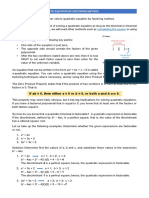 Concept Notes-Solving Quadratic Equation by Factoring