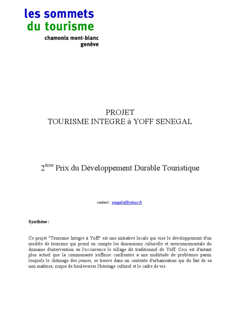 Yoff Tourisme Equitable | PDF | Sénégal | Agriculture