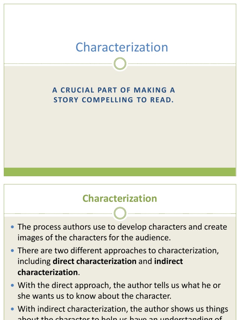 Understanding Characterization Methods | PDF | Narration