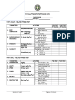 Fitness Test Score Card 1