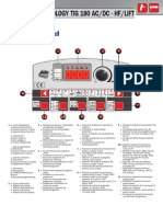 Technology Tig 180 Ac/Dc - Hf/Lift: Control Panel