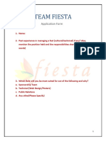 Team Fiesta: Application Form