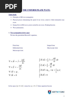 Magnetic Field Theory - The Uniform Plane Wave - Notes PDF