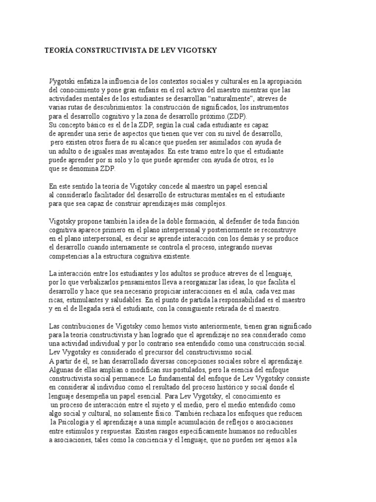 Teorías Constructivistas | PDF | Constructivismo (filosofía de la ...