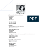 Read Each Question and Circle The Right Answer.: The Short Life of Anne Frank