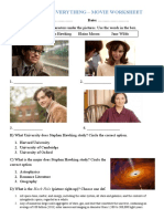 The Theory of Everything - Movie Worksheet: Name: . Date