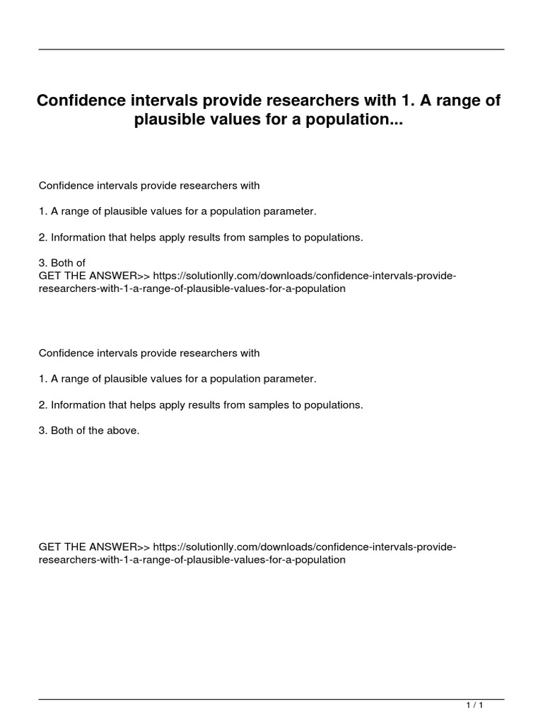 Understanding Confidence Intervals | PDF | Computers | Technology ...