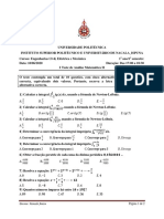 Teste 1 de Analise Matematica II PDF