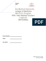 Hawler Medical University Collage of Medicine MB - Ch.B. Program Fifth Year Medical Student Logbook (2019-2020)