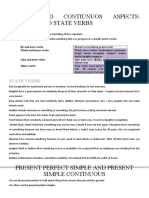 Simple and Contiunuos Aspects: Activity and State Verbs