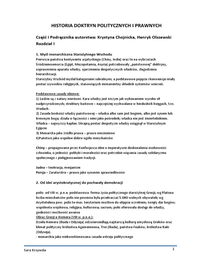 Historia Doktryn Politycznych I Prawnych Pdf