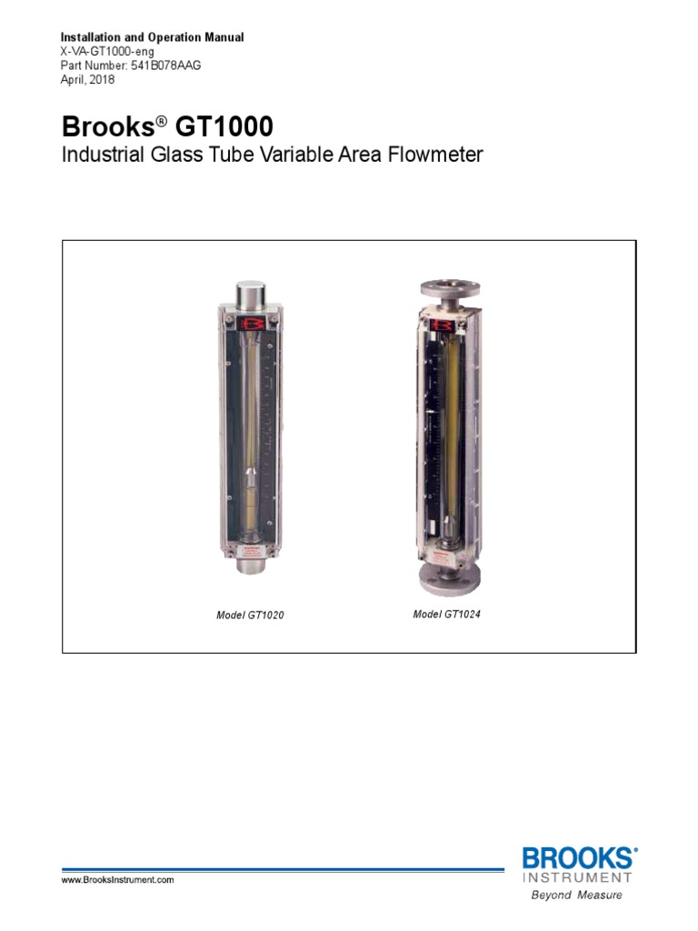Variable Area Flow Meter Installation Manual gt1000 | PDF | Flow ...