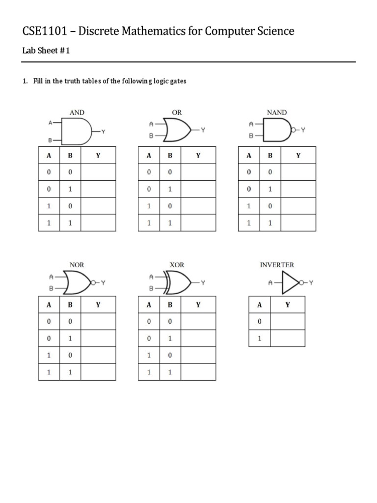 Truth Table and Circuit Diagrams Lab | PDF | Teaching Methods & Materials