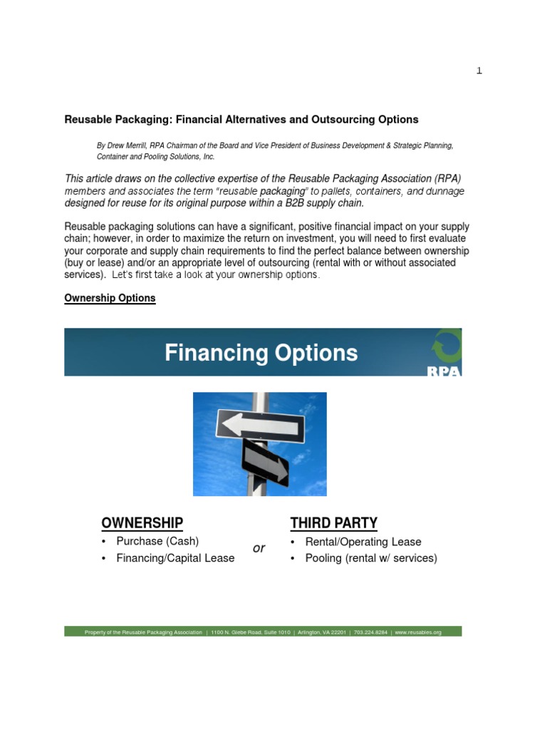 Financing Options: Reusable Packaging: Financial Alternatives and ...
