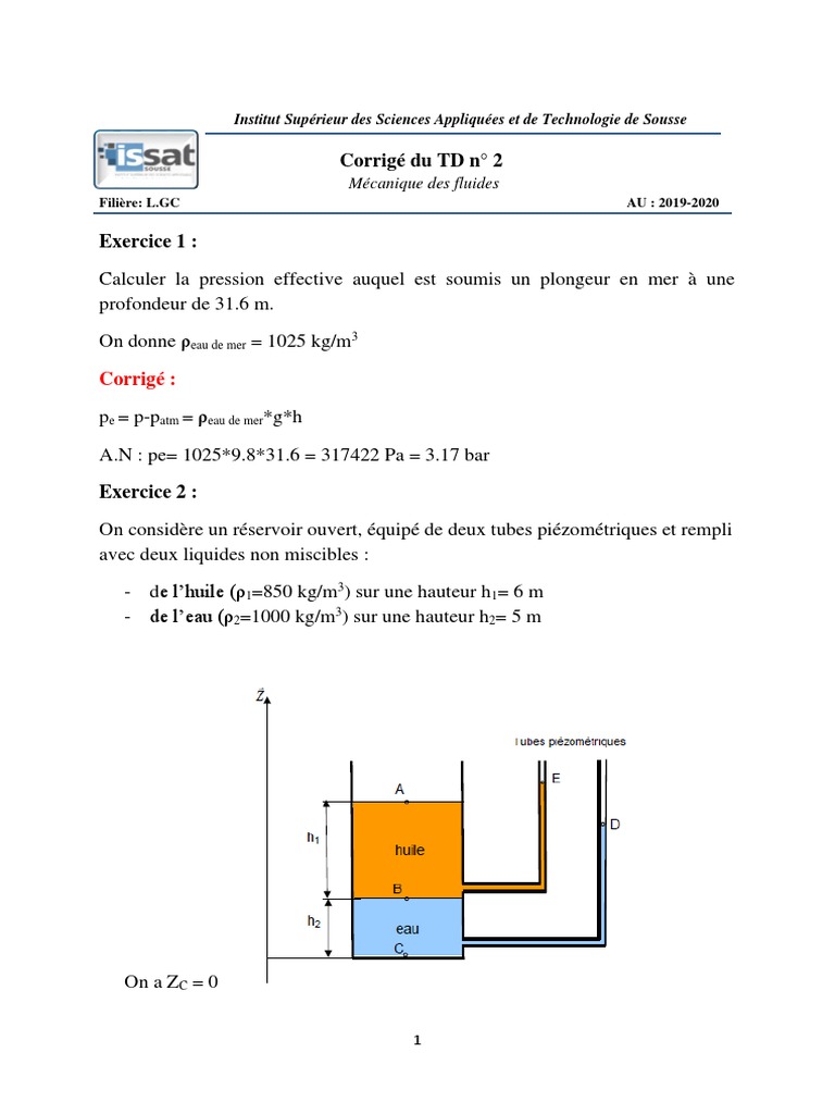Corrigé Du TD 2 PDF | PDF | Densité | Le volume
