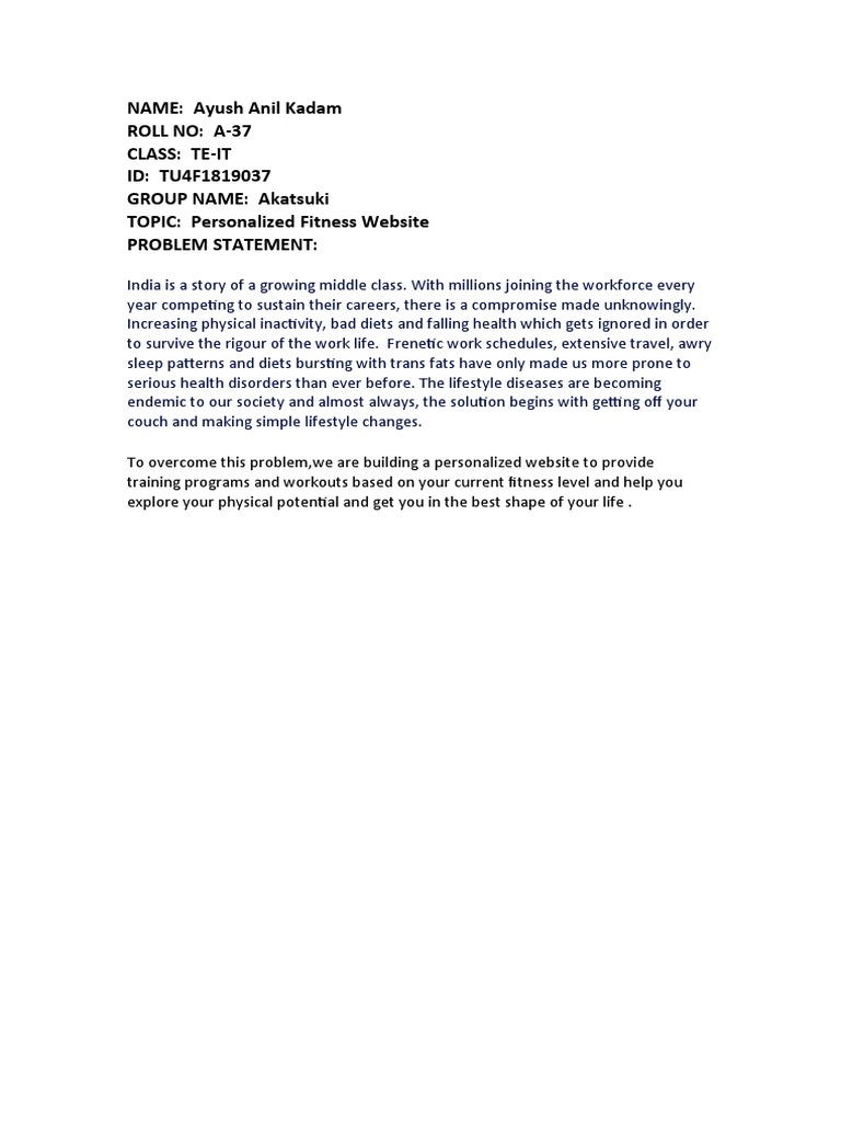 Personalized Fitness Solutions for All | PDF