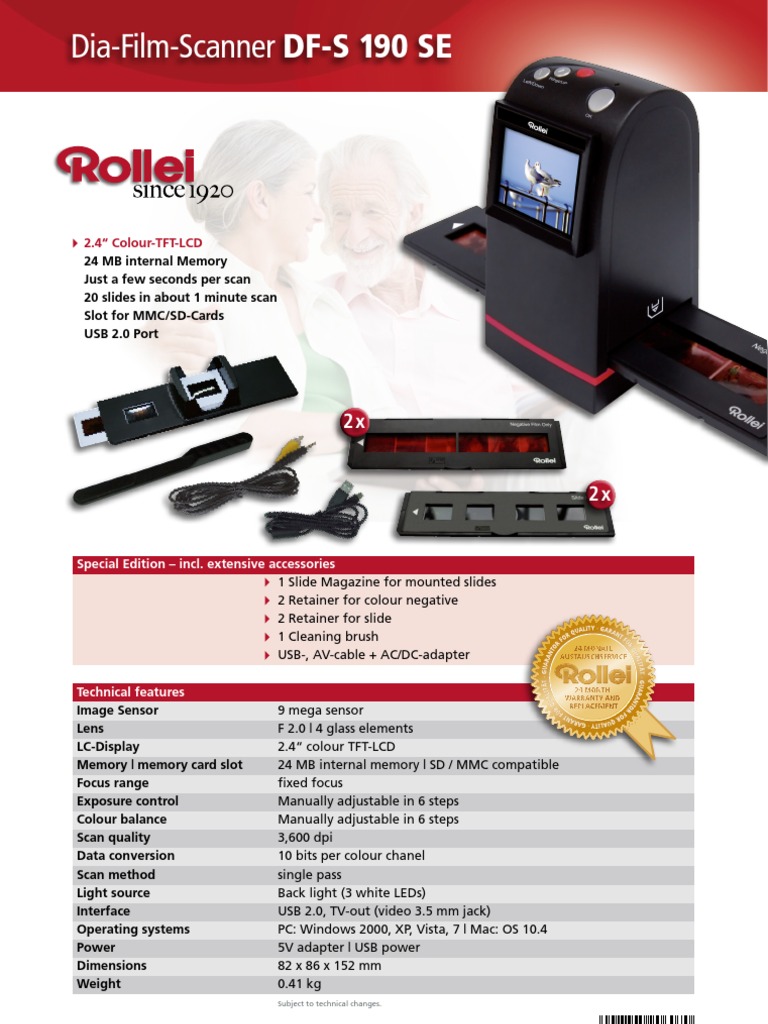 Rollei DF-S 190 SE Scanner Overview | PDF