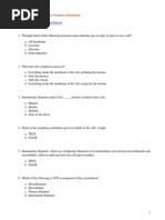 Cytoplasm and Cytoskelton Practice Worksheet