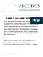 Early Online Release: The DOI For This Manuscript Is Doi: 10.5858/ arpa.2019-0144-OA