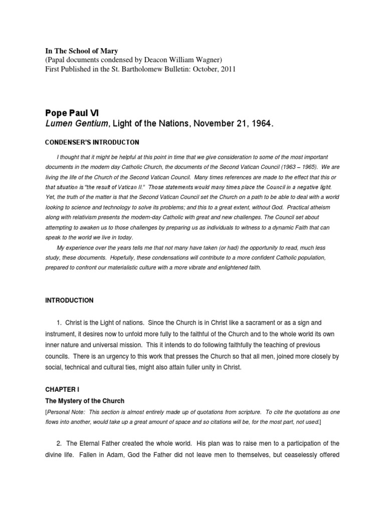 Lumen Gentium PDF | PDF | Eucharist | Catholic Church
