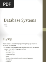 Database Systems: Lab 07 PL SQL