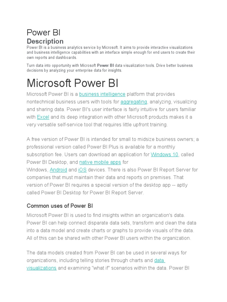 Power BI: Business Analytics Simplified | PDF
