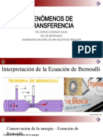 Tema 13 y 14 Interpretación y Restriccion Ecuacion de Bernouille