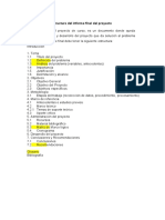 Estructura Del Informe Final Del Proyecto