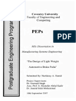 The Design of Light Weight Automotive Brake Pedal PDF