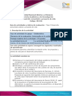 Guia de Actividades y Rúbrica de Evaluación, Fase 3 Desarrollo Comunitario Planes y Proyecto de Vida