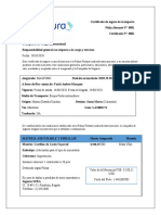 Poliza o Certificado de Seguros