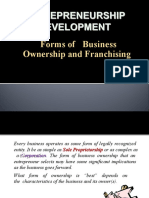 Chapter 5 - Forms of Business Ownership and Franchising