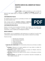 Análisis de Contaminantes Químicos Del Ambiente de Trabajo