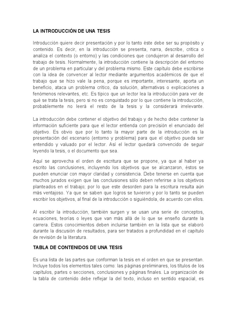 Cómo redactar la introducción de una tesis | PDF | Hipótesis