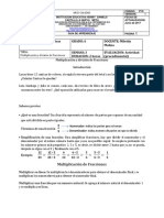 Multiplicación y División de Fracciones