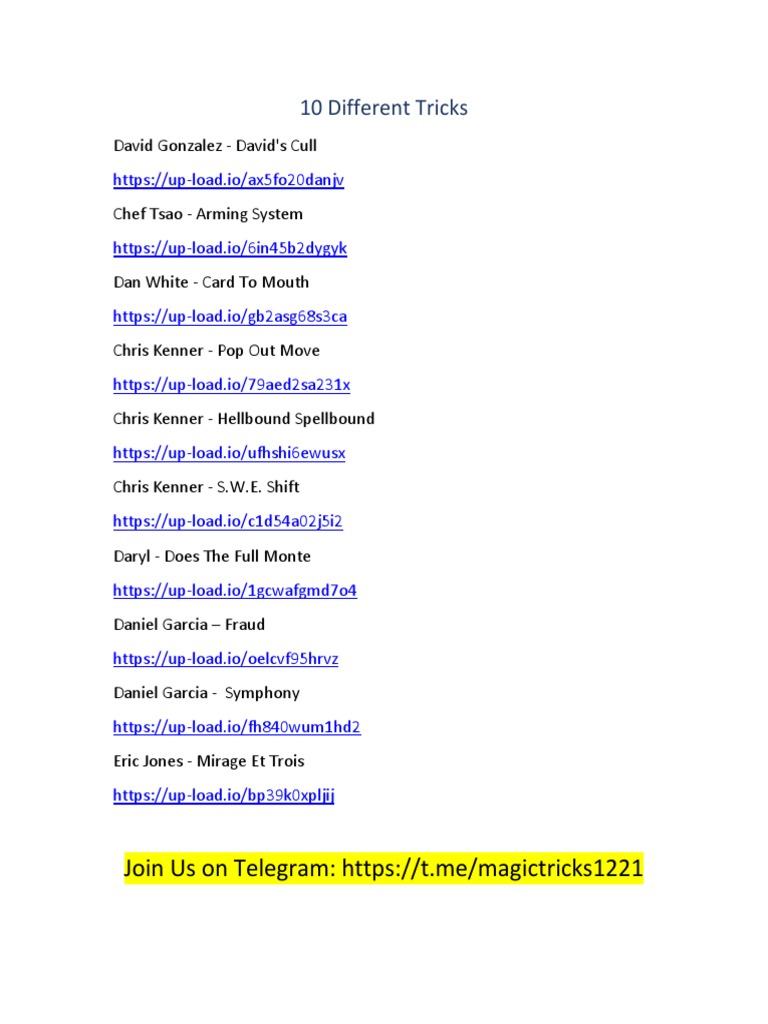 10 Different Tricks PDF | PDF