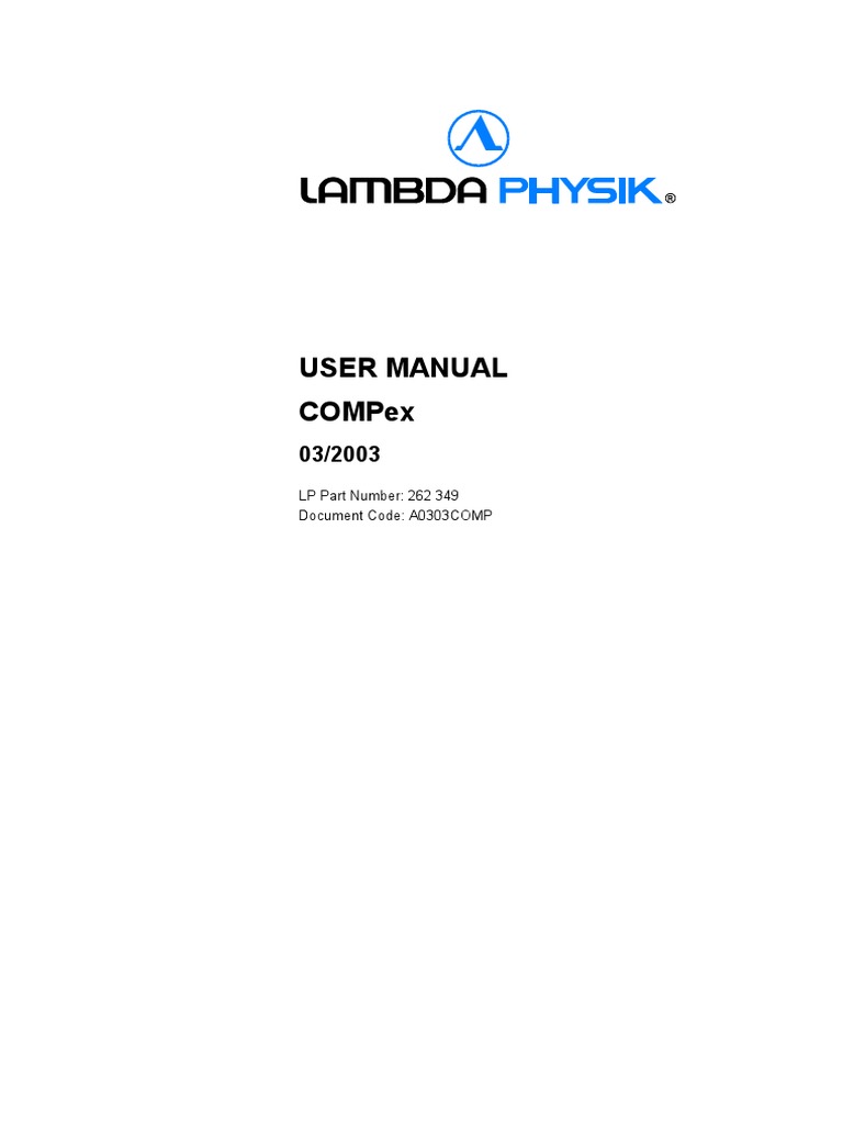 COMPex Manual | PDF | Laser | Mechanical Engineering