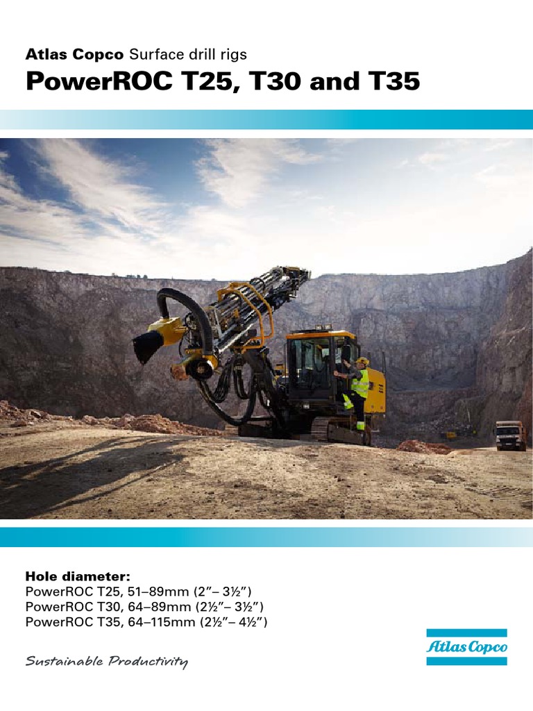 Powerroc T25, T30 and T35: Atlas Copco Surface Drill Rigs | PDF