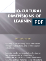 Socioclutural Dimension of Learning