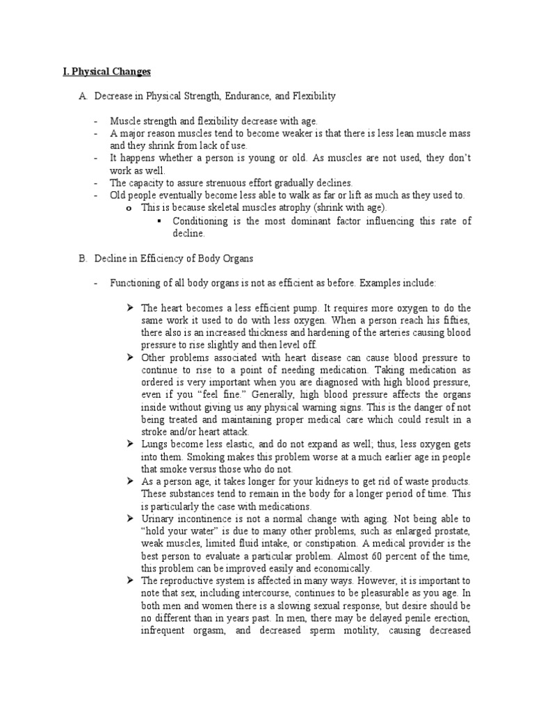 Physical and Psychological Changes in Older Person | PDF | Dementia ...