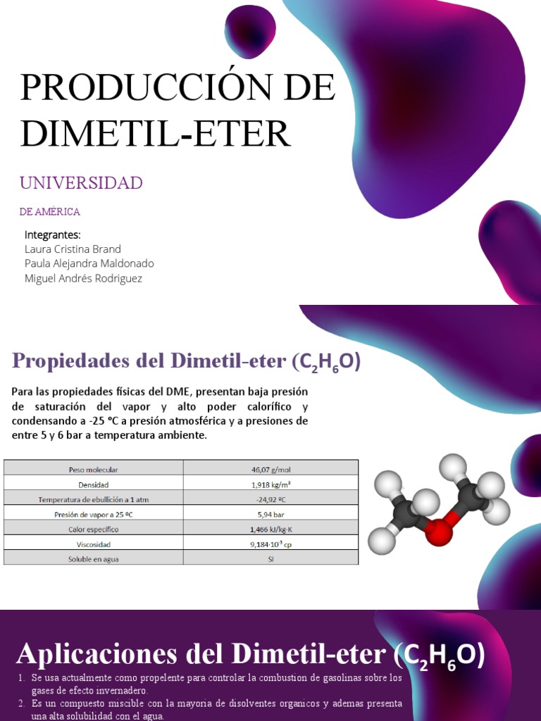 Producción y Aplicaciones del Dimetiléter | PDF