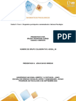 Unidad 3 Fase 4 - Diagnóstico Participativo Contextualizado e Informe Psicológico